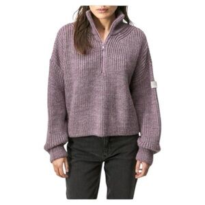 BDG Urban Outfitters Lilac Purple Fisherman Sweater Collar Fuzzy Soft Size Small